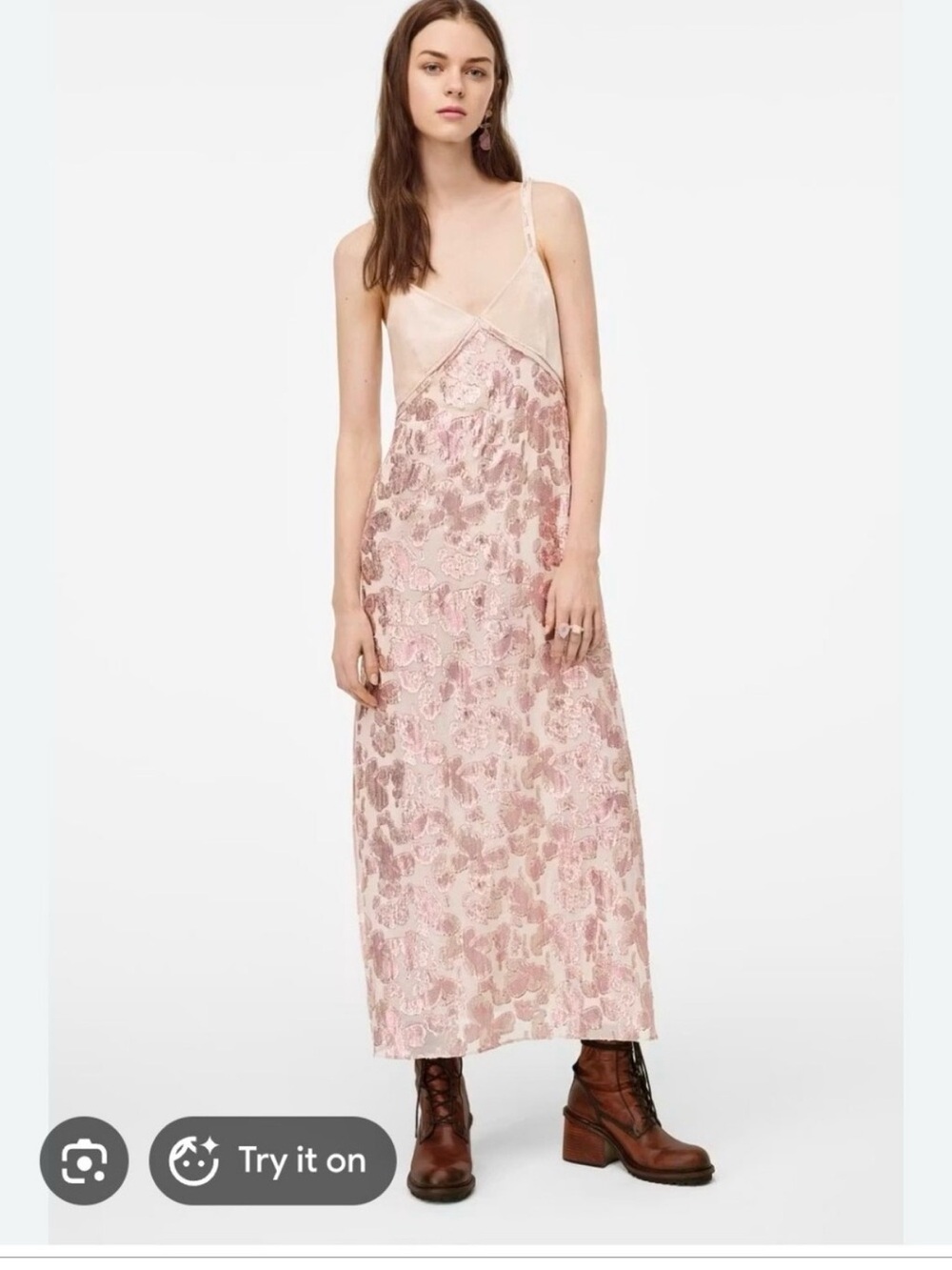 Zara LIMITED EDITION Pink JACQUARD DRESS Size M New